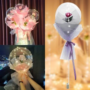 Palloncino LED con rosa per momenti indimenticabili | LOVEBALLOON