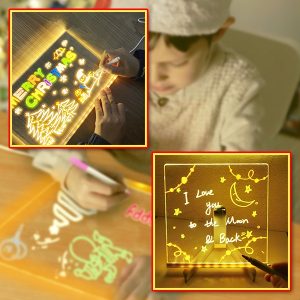 Lavagna luminosa LED in acrilico con 7 marcatori | LUMOBOARD